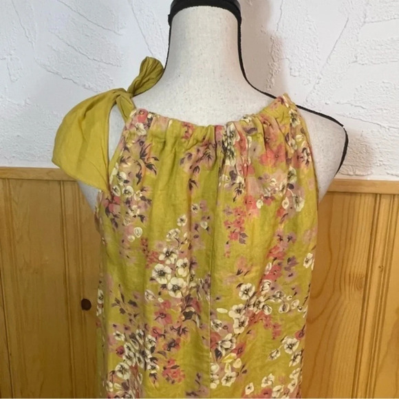 Bellambria Yellow Floral Linen Dress Sz-XS - Picture 5 of 9